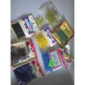 Vtg Jewelry making lot.Yellow Blue Black Green